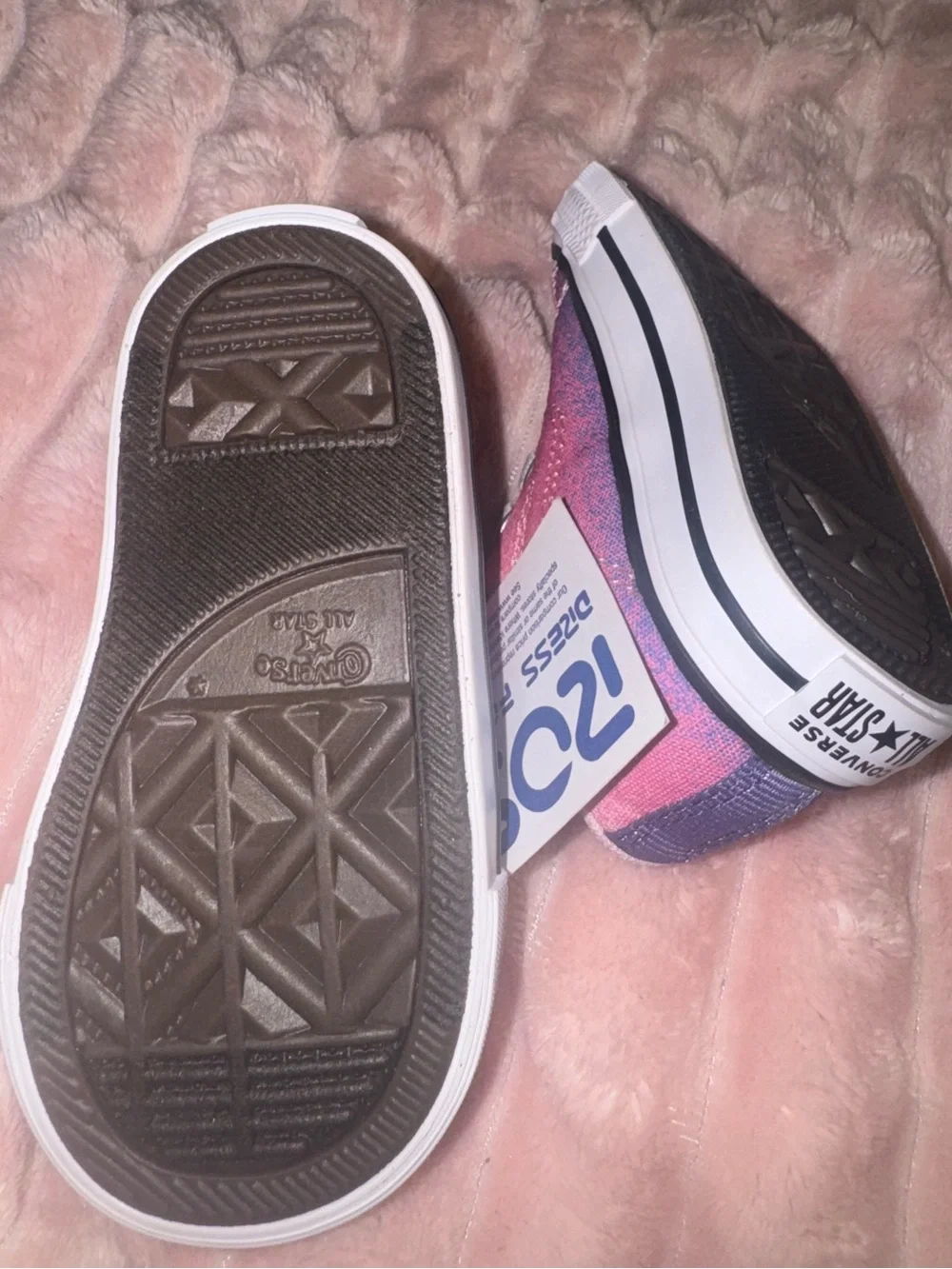 Converse Kids Pink and Purple Low Top Sneakers
